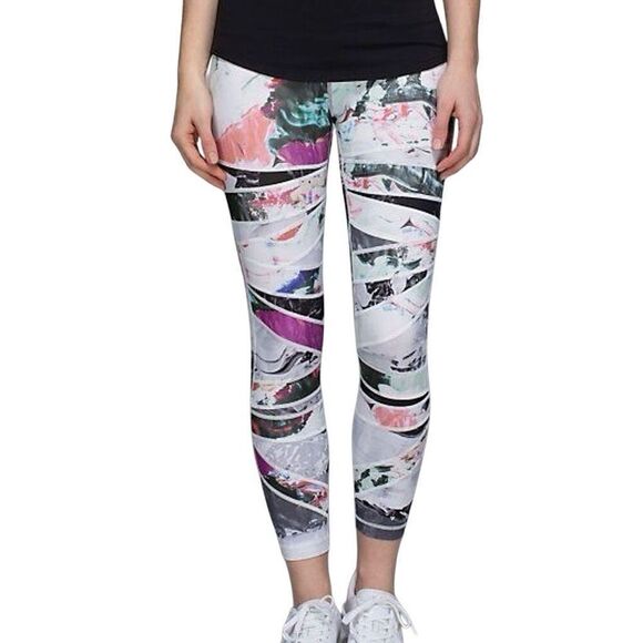Lululemon High Times Leggings Full-On Luon Pigment Wave Multi Biggie White/Black - Picture 1 of 7